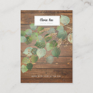 De Visite Carte d'affichage Rustic Greenery Gold Leaf