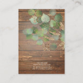De Visite Carte d'affichage Rustic Greenery Gold Leaf (Dos)