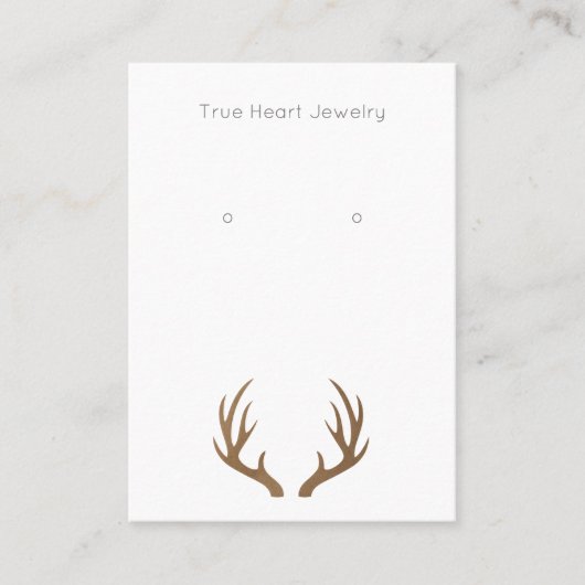 De Visite Carte d'affichage Rustique Antler simple oreille (Devant)
