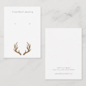 De Visite Carte d'affichage Rustique Antler simple oreille (Devant / Derrière)