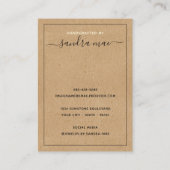 De Visite Carte d'affichage Rustique Brown Kraft Papier Look (Dos)