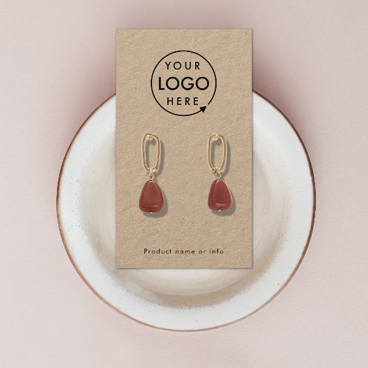 De Visite Carte d'affichage Rustique Kraft Logo Bijoux