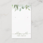 De Visite Carte d'affichage Rustique Watercolor Greenery (Devant)