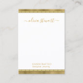 De Visite Carte d'affichage Script Chic Gold White (Devant)