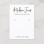 De Visite Carte d'affichage simple Calligraphie blanche (Devant)