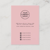De Visite Carte d'affichage Simple Calligraphie Blush Pink (Dos)