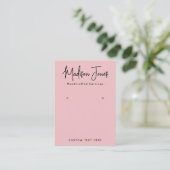 De Visite Carte d'affichage Simple Calligraphie Blush Pink (Debout devant)