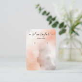 De Visite Carte d'affichage simple calligraphie blush rose o (Debout devant)