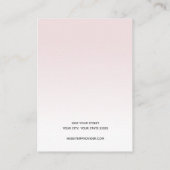 De Visite Carte d'affichage simple rose blanc dégradé (Dos)