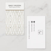 DE VISITE CARTE D'AFFICHAGE SOFT OFF WHITE FLORAL 3 STUD EAR (Devant / Derrière)