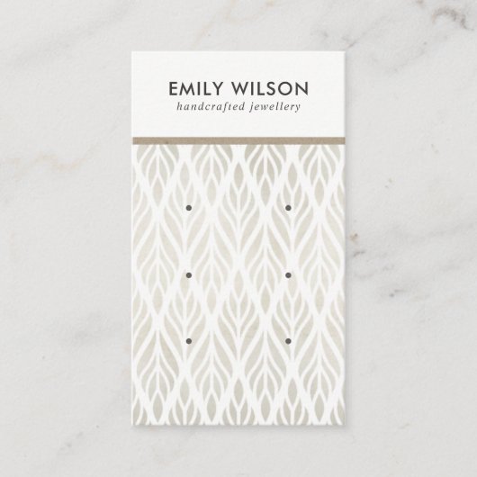 DE VISITE CARTE D'AFFICHAGE SOFT OFF WHITE FLORAL 3 STUD EAR (Devant)