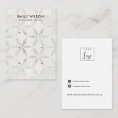 DE VISITE CARTE D'AFFICHAGE SOFT OFF WHITE FLORAL 3 STUD EAR (Devant / Derrière)