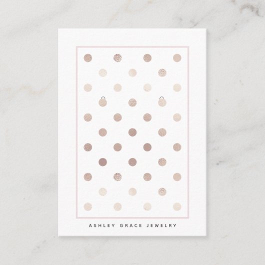 De Visite Carte d'affichage tendance à oreille rose or blanc (Devant)