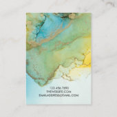 De Visite Carte d'affichage Vert Aquarelle Or tendance (Dos)