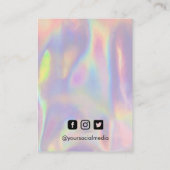 De Visite Carte d'affichage violet rouge Faux Holo (Dos)