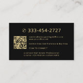 De Visite Carte d'agent immobilier code QR photo or noir (Dos)