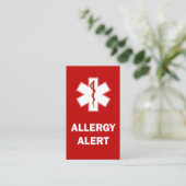 De Visite Carte d'alerte d'allergie personnalisée (Debout devant)