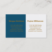 De Visite Carte d'appel des couples - Photo avec bordure ble (Dos)