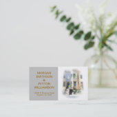 De Visite Carte d'appel des couples - Photo avec Bordure gri (Debout devant)