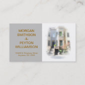 De Visite Carte d'appel des couples - Photo avec Bordure gri (Devant)