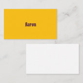 De Visite Carte d'appel jaune (Devant / Derrière)