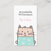 De Visite Carte d'appel maman chat mignonne (Devant)