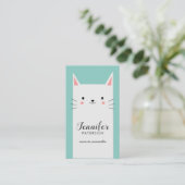 De Visite Carte d'appel maman Cute chat Kitty blanc (Debout devant)