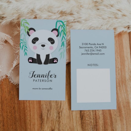 De Visite Carte d'appel maman Cute Panda Bear Bamboo