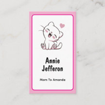 Carte d'appel personnalisée avec un mignon chaton 