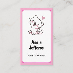 De Visite Carte d'appel personnalisée avec un mignon chaton