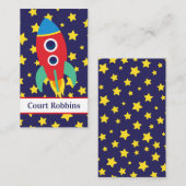 De Visite Carte d'appel personnalisée Space Rocket (Devant / Derrière)