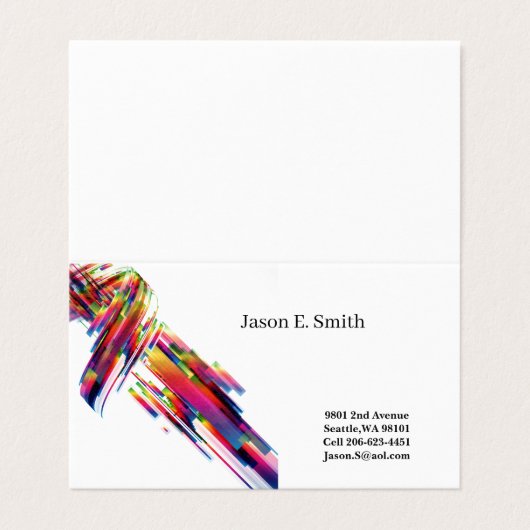 De Visite Carte d'appel pliée classique (Extérieur déplié)