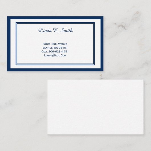 De Visite Carte d'appel standard (Devant / Derrière)