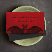 De Visite Carte d'appel Vampire Bat Red Halloween