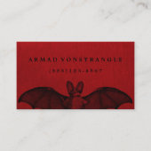 De Visite Carte d'appel Vampire Bat Red Halloween (Devant)