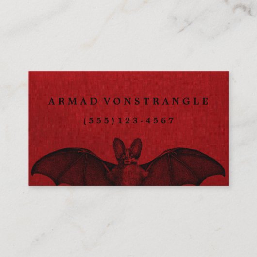 De Visite Carte d'appel Vampire Bat Red Halloween (Devant)
