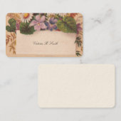 De Visite Carte d'appel victorienne - Floral (Devant / Derrière)