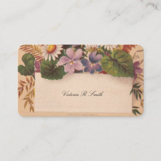 De Visite Carte d'appel victorienne - Floral (Devant)