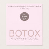 De Visite Carte d'après-garde Plier Botox Rose (Extérieur déplié)