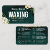 De Visite Carte d'après-garde Spring Green Waxing (Devant / Derrière)
