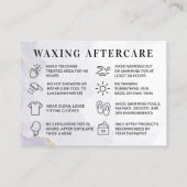 De Visite Carte d'après-soins Purple Custom Logo Waxing (Dos)