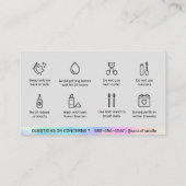 De Visite Carte d'arrière-garde Holographique Eyelash Extens (Dos)