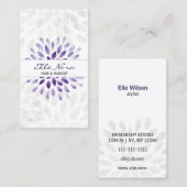 De Visite carte d'artiste maquillage couleur aquarelle viole (Devant / Derrière)