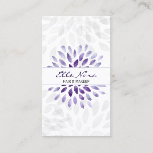 De Visite carte d'artiste maquillage couleur aquarelle viole