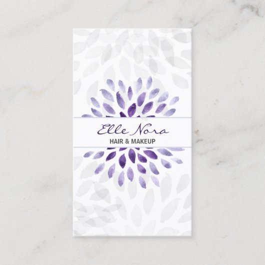 De Visite carte d'artiste maquillage couleur aquarelle viole (Devant)