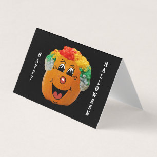 De Visite Carte d'échange Jack o' Lantern Clown Face