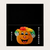De Visite Carte d'échange Jack o' Lantern Clown Face (Extérieur déplié)