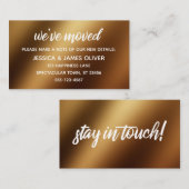 De Visite Carte décontractée Gold Ombre "We've Moved" (Devant / Derrière)