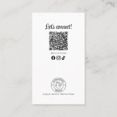 De Visite Carte d'écoute simple Logo en noir blanc (Dos)