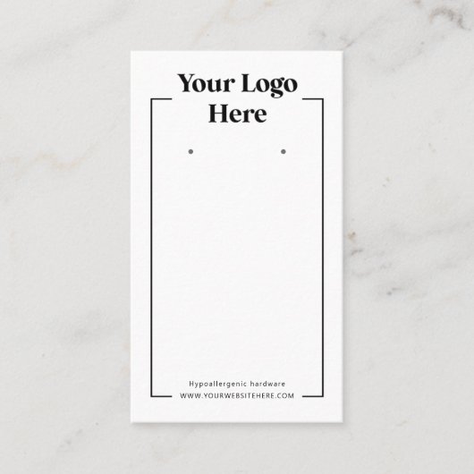 De Visite Carte d'écoute simple Logo en noir blanc (Devant)